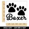 Boxer Dog Paw Prints Fun Text Square Rubber Stamp for Stamping Crafting